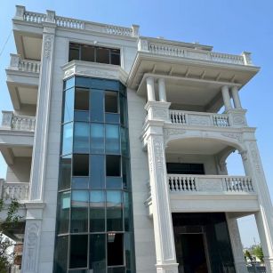 唐山 白麻花岗岩别墅外墙干挂效果展示