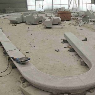 唐山 芝麻白花岗岩弧形花坛石，坐凳石