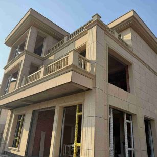 唐山 黄金麻花岗岩石材荔枝面外墙干挂效果展示