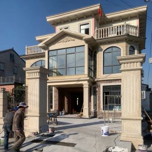 唐山 黄金麻花岗岩荔枝面别墅外墙干挂私家专属