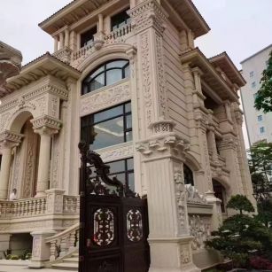 唐山 黄金麻花岗岩别墅外墙干挂效果展示