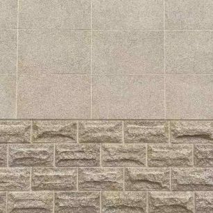 唐山 黄金麻自然面蘑菇石配荔枝面干挂