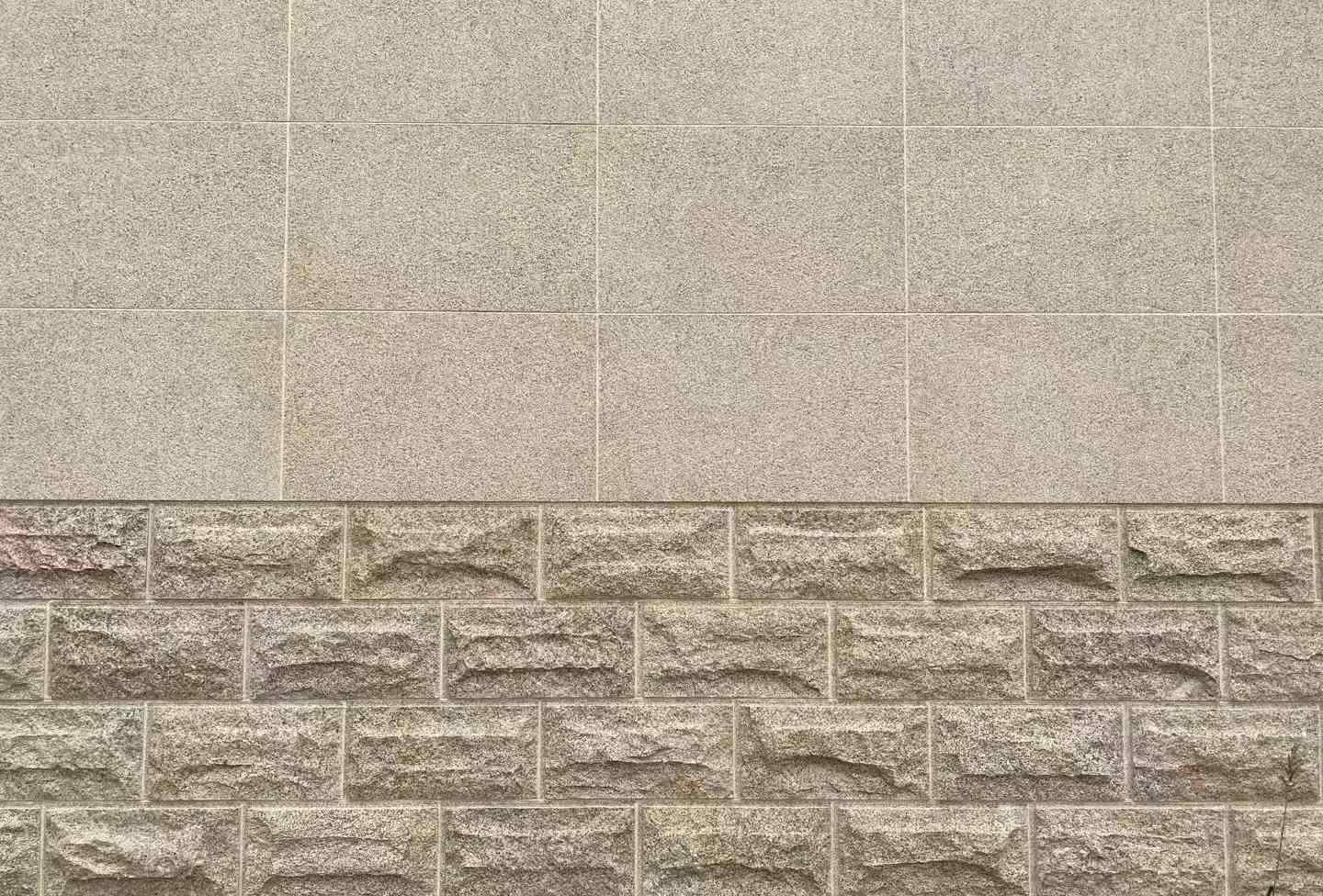 唐山 黄金麻自然面蘑菇石配荔枝面干挂