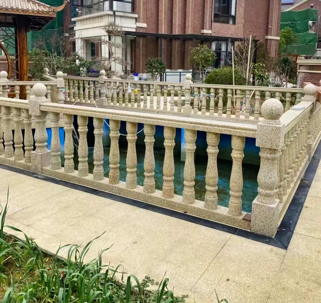 唐山黄金麻花岗岩石材栏杆，扶手，将军柱，花瓶柱