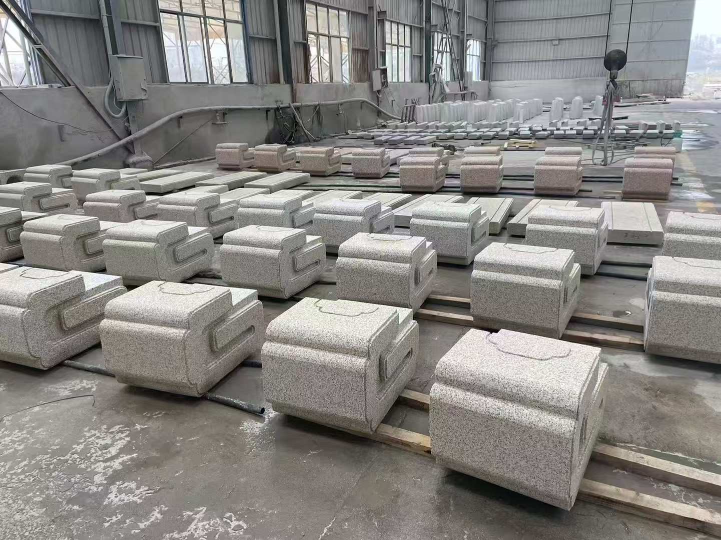 唐山 白麻花岗岩异形加工-石凳，坐凳