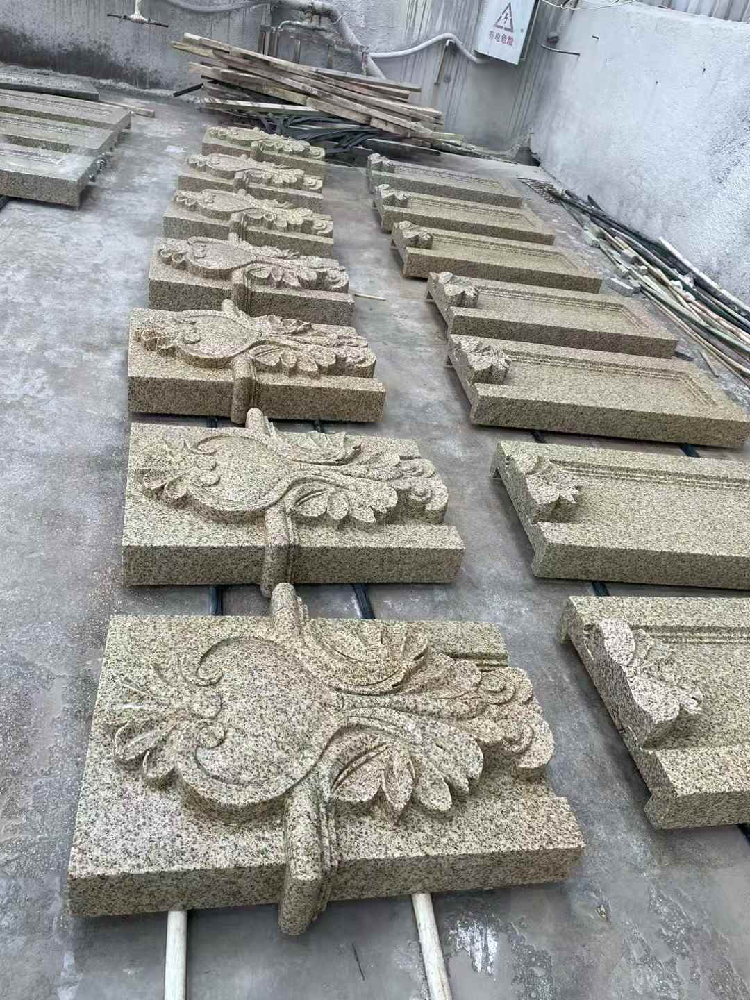 唐山 黄金麻花岗岩别墅外墙雕刻板