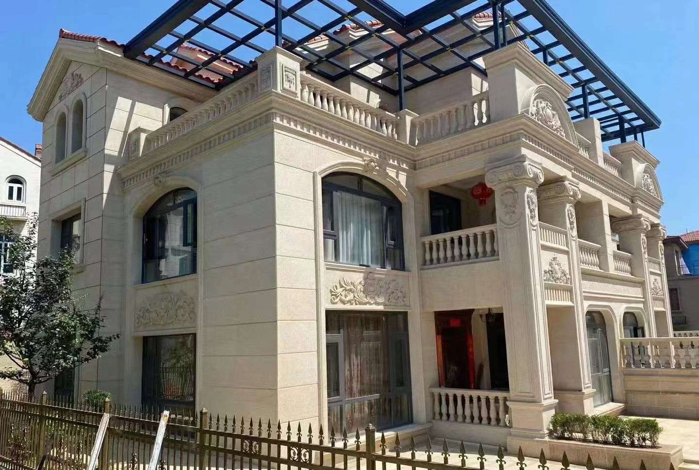 唐山 黄金麻花岗岩荔枝面别墅外墙干挂