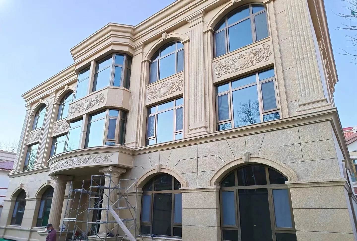 唐山 黄金麻花岗岩别墅外墙干挂