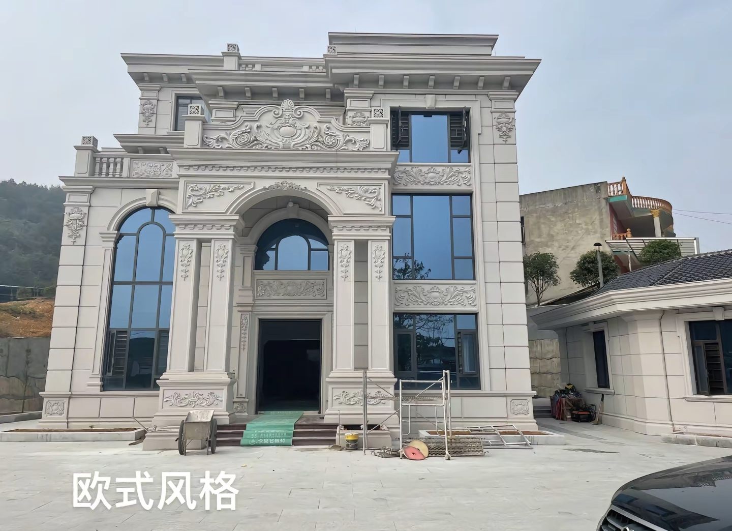 唐山 白麻花岗岩别墅外墙干挂